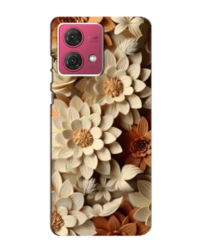 Чехол для Motorola MOTO G84 с картинкой «Бежевый флористический декор»