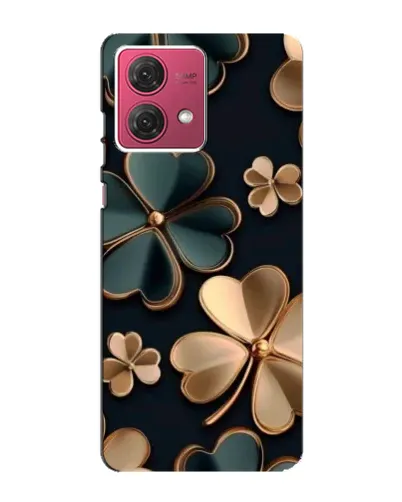 Чехол для Motorola MOTO G84 с картинкой «Клевер в золоте»