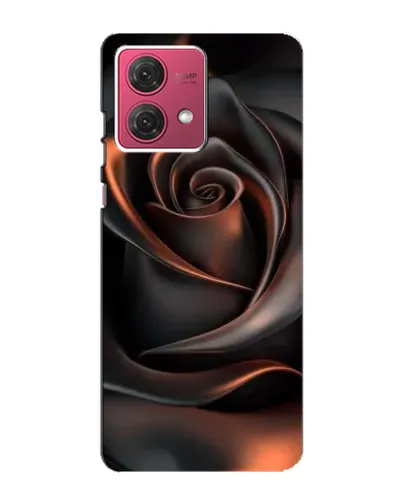 Чехол для Motorola MOTO G84 с картинкой «Шелковая черная роза»