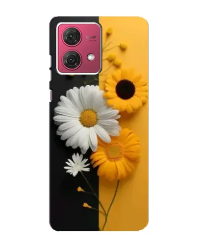 Чехол для Motorola MOTO G84 с картинкой «Подсолнух и ромашка»
