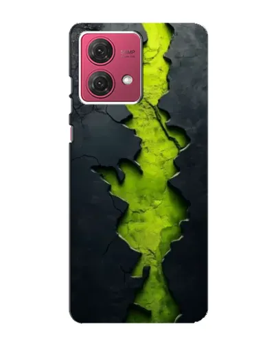 Чехол для Motorola MOTO G84 с картинкой «Салатовый разлом скалы»