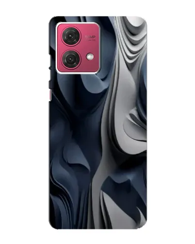 Чехол для Motorola MOTO G84 с картинкой «Объемные синие складки»
