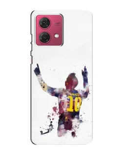 Чехол для Motorola MOTO G84 с картинкой «Акварельный Месси Барселона»