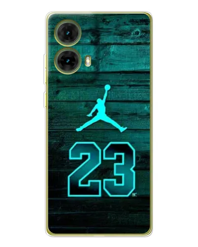 Чехол для Motorola MOTO G85 с картинкой «Jordan Cyan 23»