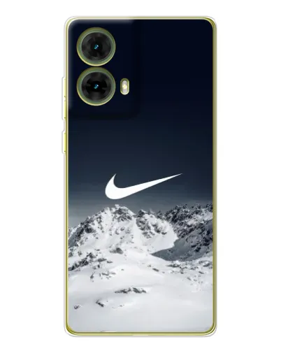 Чехол для Motorola MOTO G85 с картинкой «Nike — зимние горы» Чехол для Motorola MOTO G85 с картинкой «Nike — зимние горы»