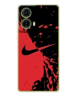 Чехол для Motorola MOTO G85 с картинкой «Красные брызги Nike»