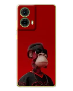 Чехол для Motorola MOTO G85 с картинкой «Bored Ape в красном» Чехол для Motorola MOTO G85 с картинкой «Bored Ape в красном»
