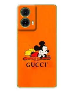 Чехол для Motorola MOTO G85 с картинкой «Микки Маус Gucci — оранж»