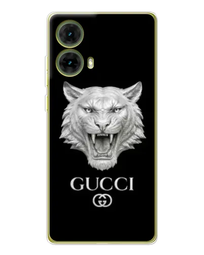 Чехол для Motorola MOTO G85 с картинкой «Gucci — серебряный лев» Чехол для Motorola MOTO G85 с картинкой «Gucci — серебряный лев»