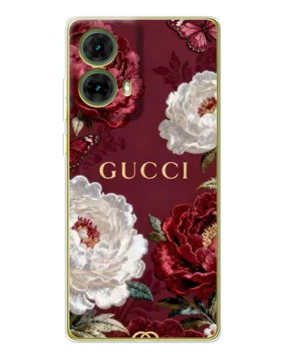 Чехол для Motorola MOTO G85 с картинкой «Gucci — бордовые розы» Чехол для Motorola MOTO G85 с картинкой «Gucci — бордовые розы»