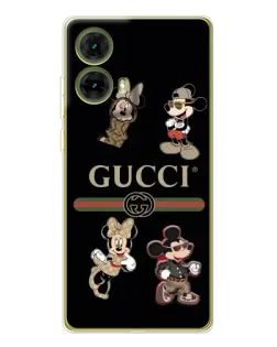 Чехол для Motorola MOTO G85 с картинкой «Gucci — герои Disney и монограмма»