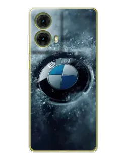 Чехол для Motorola MOTO G85 с картинкой «Логотип BMW — лед»