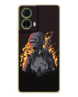 Чехол для Motorola MOTO G85 с картинкой «PUBG — огненный силуэт»