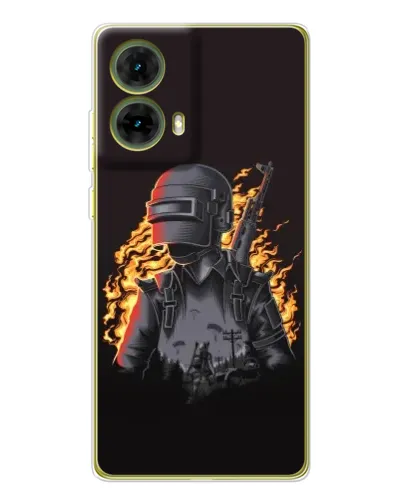 Чехол для Motorola MOTO G85 с картинкой «PUBG — огненный силуэт» Чехол для Motorola MOTO G85 с картинкой «PUBG — огненный силуэт»