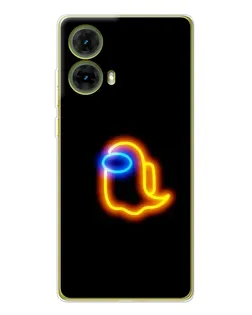 Чехол для Motorola MOTO G85 с картинкой «Among Us неоновое сияние»
