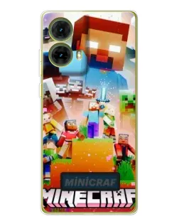 Чехол для Motorola MOTO G85 с картинкой «Minecraft герои игры»