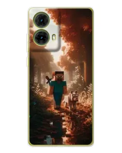 Чехол для Motorola MOTO G85 с картинкой «Стив в лесу» Чехол для Motorola MOTO G85 с картинкой «Стив в лесу»