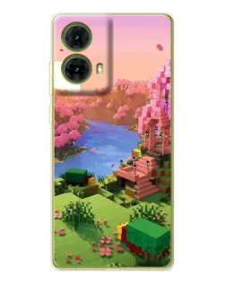 Чехол для Motorola MOTO G85 с картинкой «Розовое дерево Minecraft» Чехол для Motorola MOTO G85 с картинкой «Розовое дерево Minecraft»