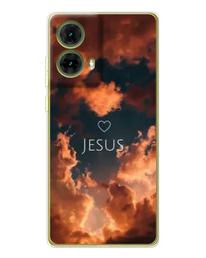 Чехол для Motorola MOTO G85 с картинкой «Сияние Имени Jesus»