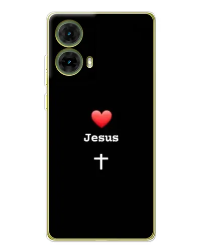 Чехол для Motorola MOTO G85 с картинкой «Сердце - Jesus»