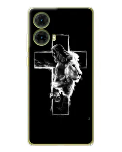 Чехол для Motorola MOTO G85 с картинкой «Сияющий крест Jesus»