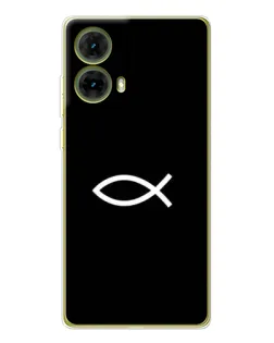 Чехол для Motorola MOTO G85 с картинкой «Символ рыбы Jesus»