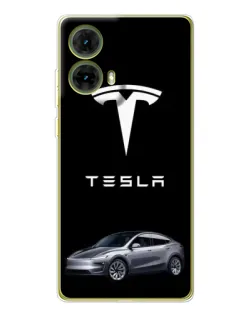 Чехол для Motorola MOTO G85 с картинкой «Tesla Model Y»