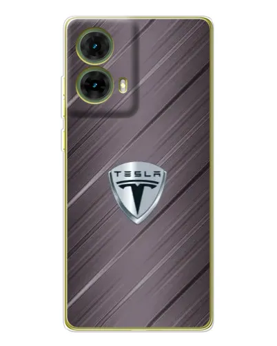 Чехол для Motorola MOTO G85 с картинкой «Металлическая текстура Tesla»
