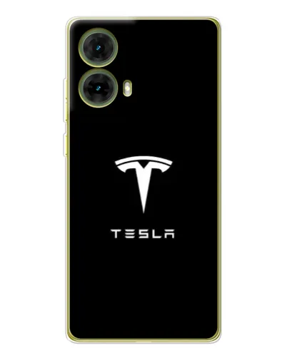 Чехол для Motorola MOTO G85 с картинкой «Tesla White Logo»