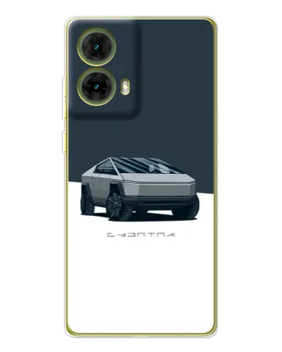 Чехол для Motorola MOTO G85 с картинкой «Серебристый Cybertruck Tesla»