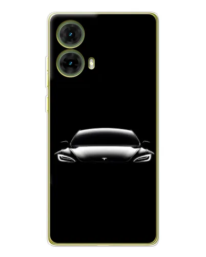 Чехол для Motorola MOTO G85 с картинкой «Фары Tesla Night»