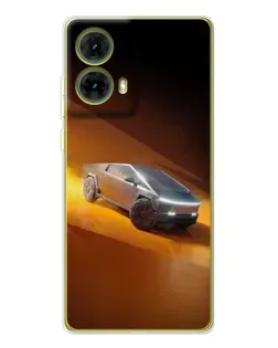 Чехол для Motorola MOTO G85 с картинкой «Cybertruck в пустыне»