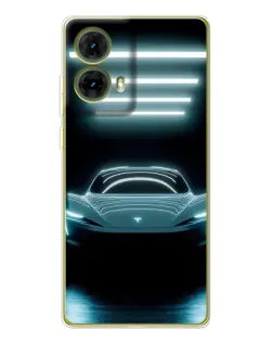 Чехол для Motorola MOTO G85 с картинкой «Tesla в неоне»
