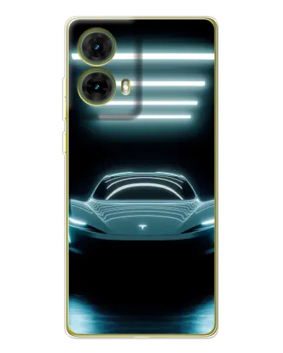 Чехол для Motorola MOTO G85 с картинкой «Tesla в неоне»