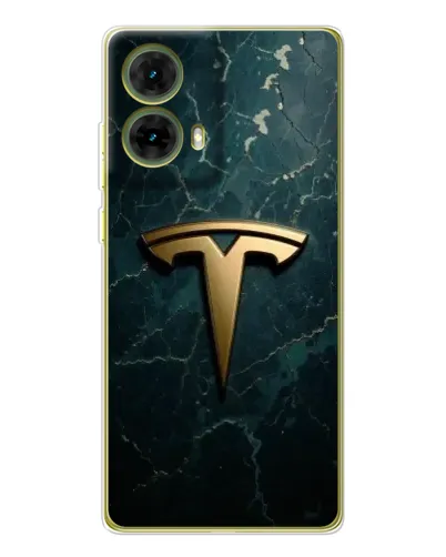 Чехол для Motorola MOTO G85 с картинкой «Мраморная Tesla Gold»