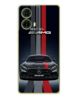 Чехол для Motorola MOTO G85 с картинкой «Mercedes — белый карбон»