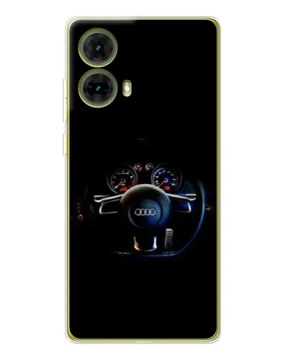 Чехол для Motorola MOTO G85 с картинкой «Салон Audi — руль»
