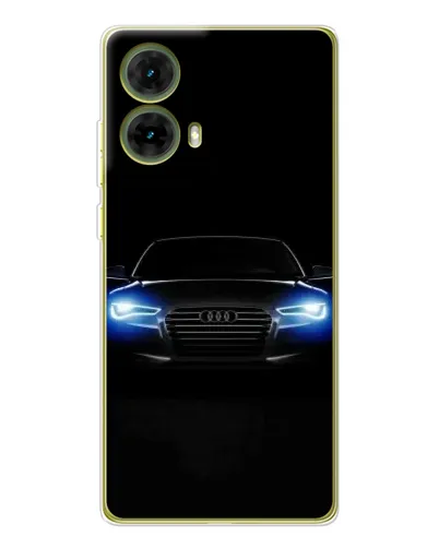 Чехол для Motorola MOTO G85 с картинкой «Audi в неоне»