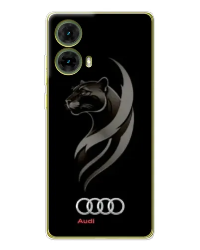 Чехол для Motorola MOTO G85 с картинкой «Графика — пантера и Audi»