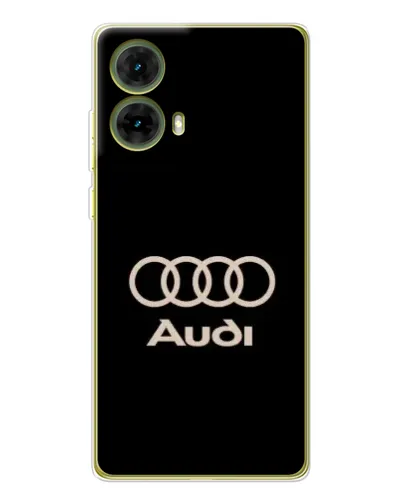Чехол для Motorola MOTO G85 с картинкой «Audi — золотой логотип»