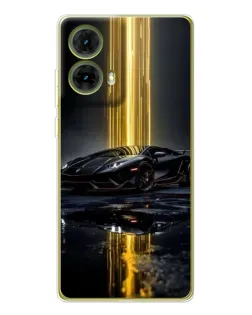 Чехол для Motorola MOTO G85 с картинкой «Ночной Lamborghini драйв»