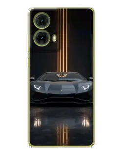 Чехол для Motorola MOTO G85 с картинкой «Lamborghini золотые линии»