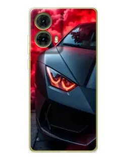 Чехол для Motorola MOTO G85 с картинкой «Lamborghini красное сияние»