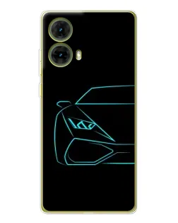 Чехол для Motorola MOTO G85 с картинкой «Голубой силуэт Lamborghini» Чехол для Motorola MOTO G85 с картинкой «Голубой силуэт Lamborghini»