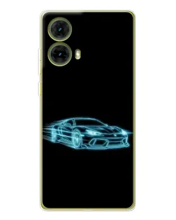 Чехол для Motorola MOTO G85 с картинкой «Неоновый контур Lamborghini» Чехол для Motorola MOTO G85 с картинкой «Неоновый контур Lamborghini»