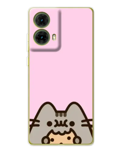 Чехол для Motorola MOTO G85 с картинкой «Pusheen и печенье»