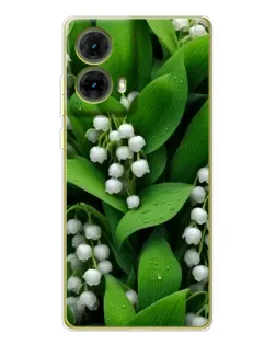 Чехол для Motorola MOTO G85 с картинкой «Ландыши в зелени»