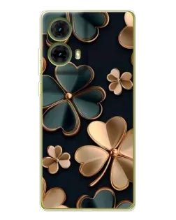 Чехол для Motorola MOTO G85 с картинкой «Клевер в золоте»