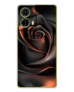 Чехол для Motorola MOTO G85 с картинкой «Шелковая черная роза»