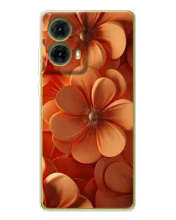Чехол для Motorola MOTO G85 с картинкой «Оранжевый макро цветок»